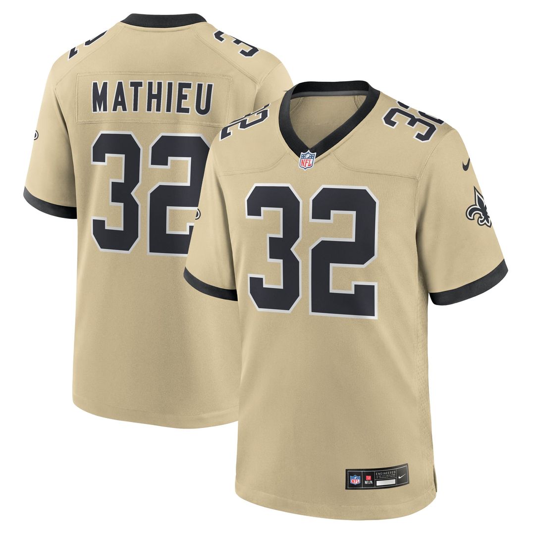Men's New Orleans Saints Tyrann Mathieu Black Game NFL Football Jersey - view 20