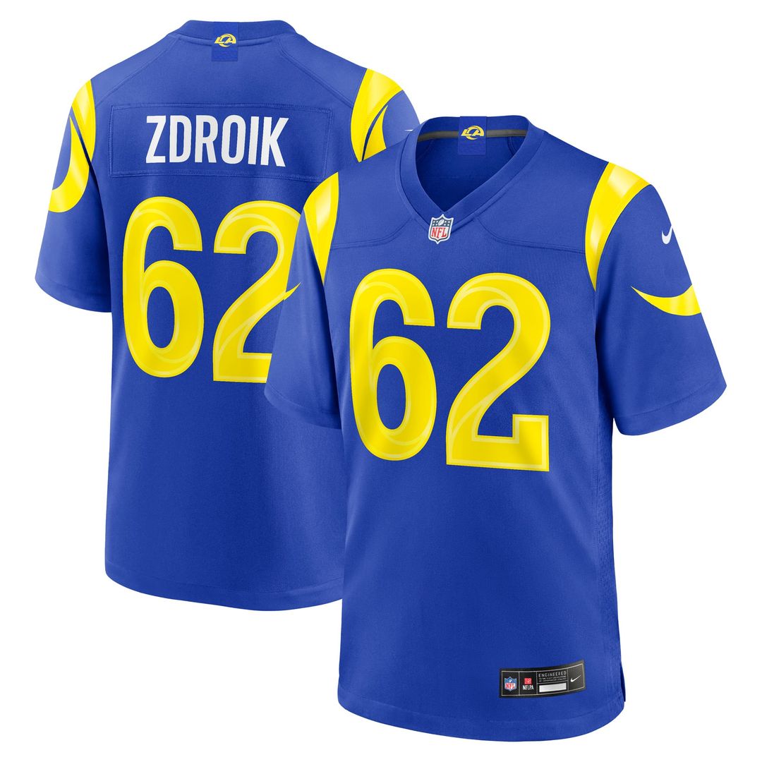 Men's Los Angeles Rams Payton Zdroik Royal Game NFL Football Jersey - view 1