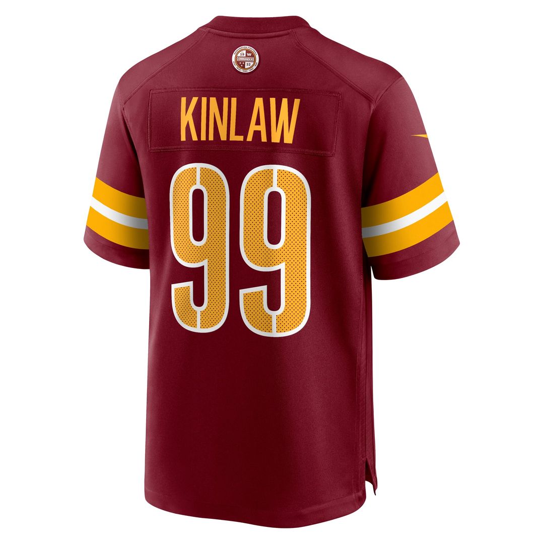 Men's Washington Commanders Javon Kinlaw Burgundy Team Game NFL Football Jersey - view 3