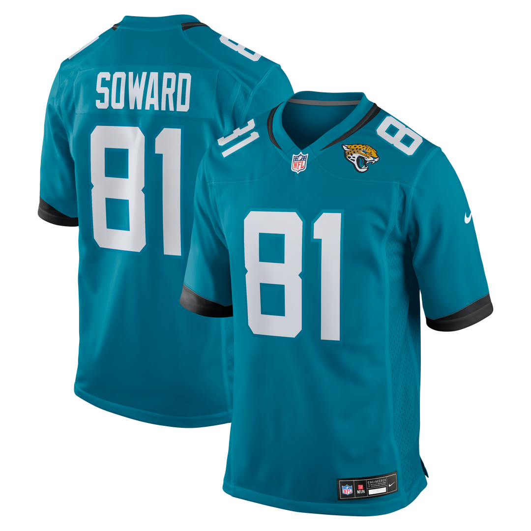 Men's Jacksonville Jaguars R. Jay Soward Teal Retired Player Team Game NFL Football Jersey - view 1