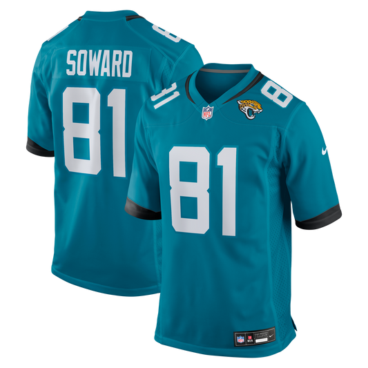 Men's Jacksonville Jaguars R. Jay Soward Teal Retired Player Team Game NFL Football Jersey - view 1