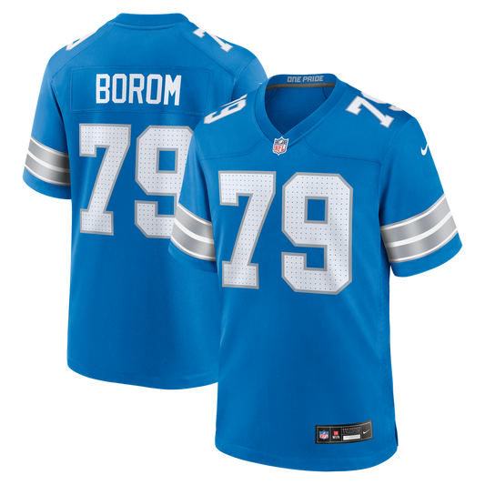 Men's Detroit Lions Larry Borom Blue Team Game NFL Football Jersey - view 1