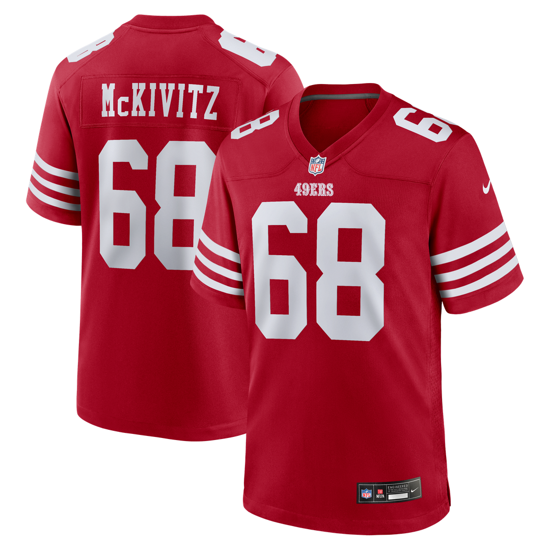 Men's San Francisco 49ers Colton McKivitz Scarlet Game NFL Football Jersey - view 1