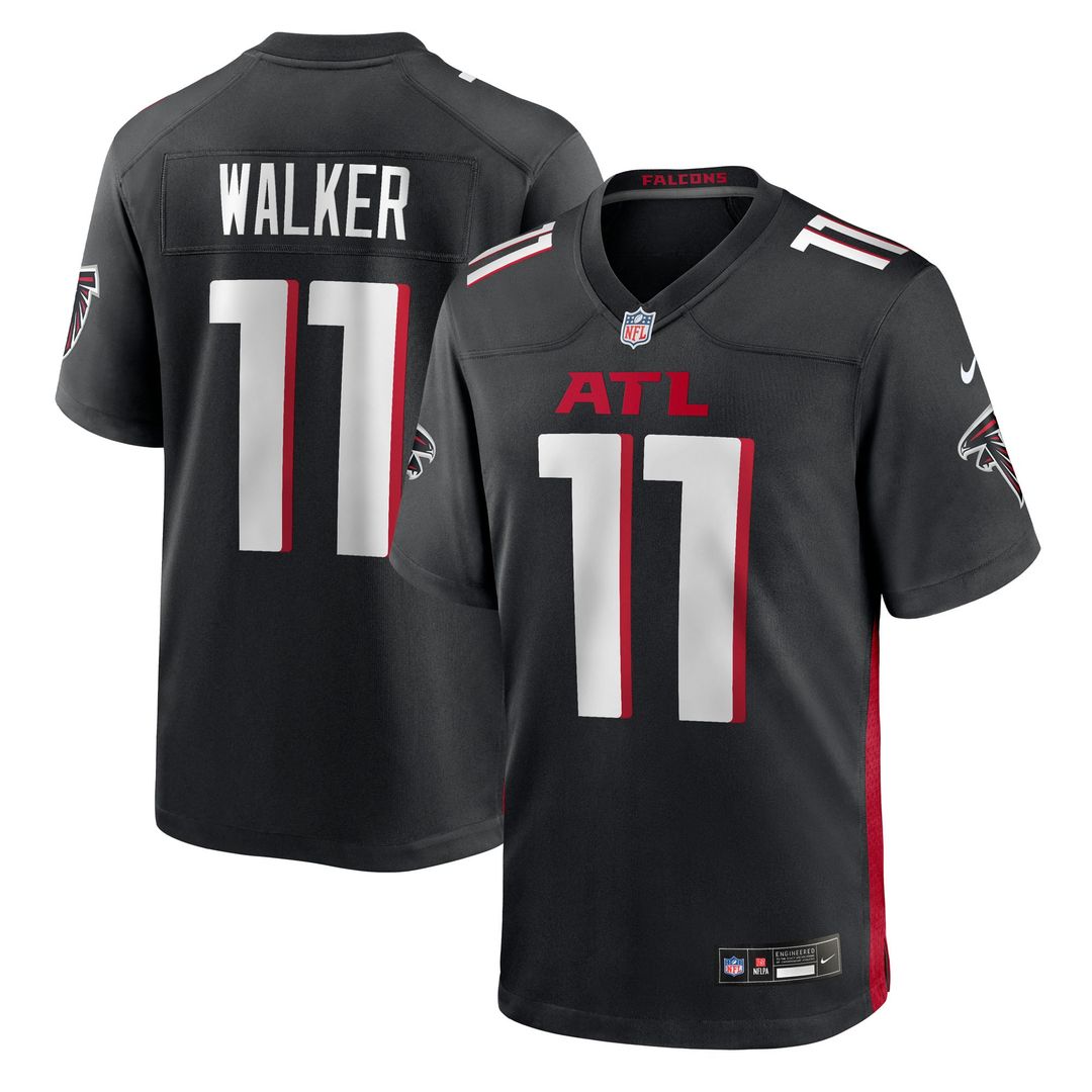 Men's Atlanta Falcons Jalon Walker Black Team Game NFL Football Jersey - view 1