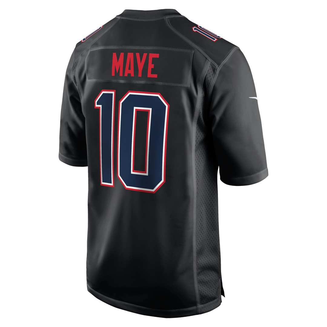 Men's New England Patriots Drake Maye Carbon Black Game NFL Football Jersey - view 3