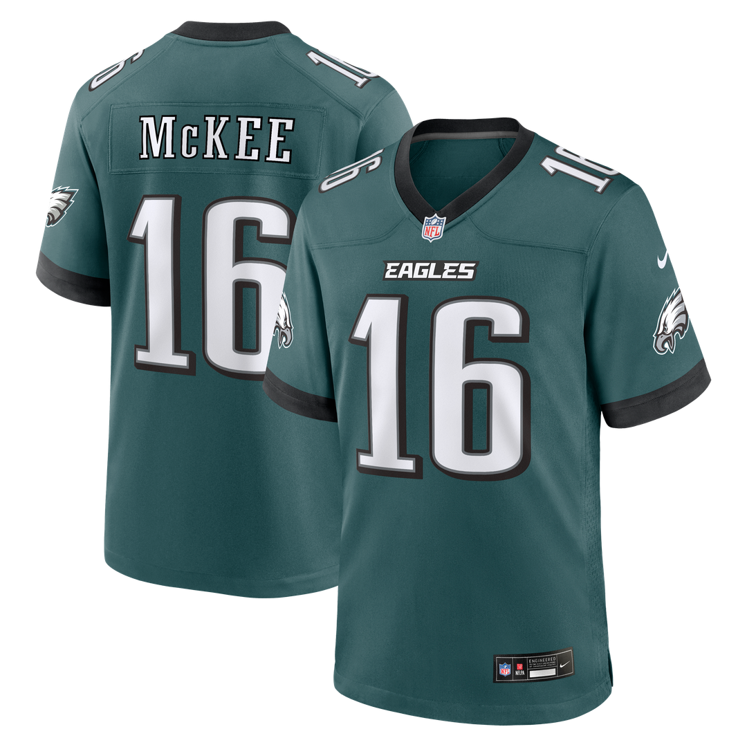 Men's Philadelphia Eagles Tanner McKee Midnight Green Team Game NFL Football Jersey - view 1