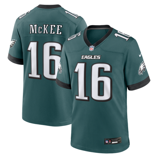 Men's Philadelphia Eagles Tanner McKee Midnight Green Team Game NFL Football Jersey - view 1