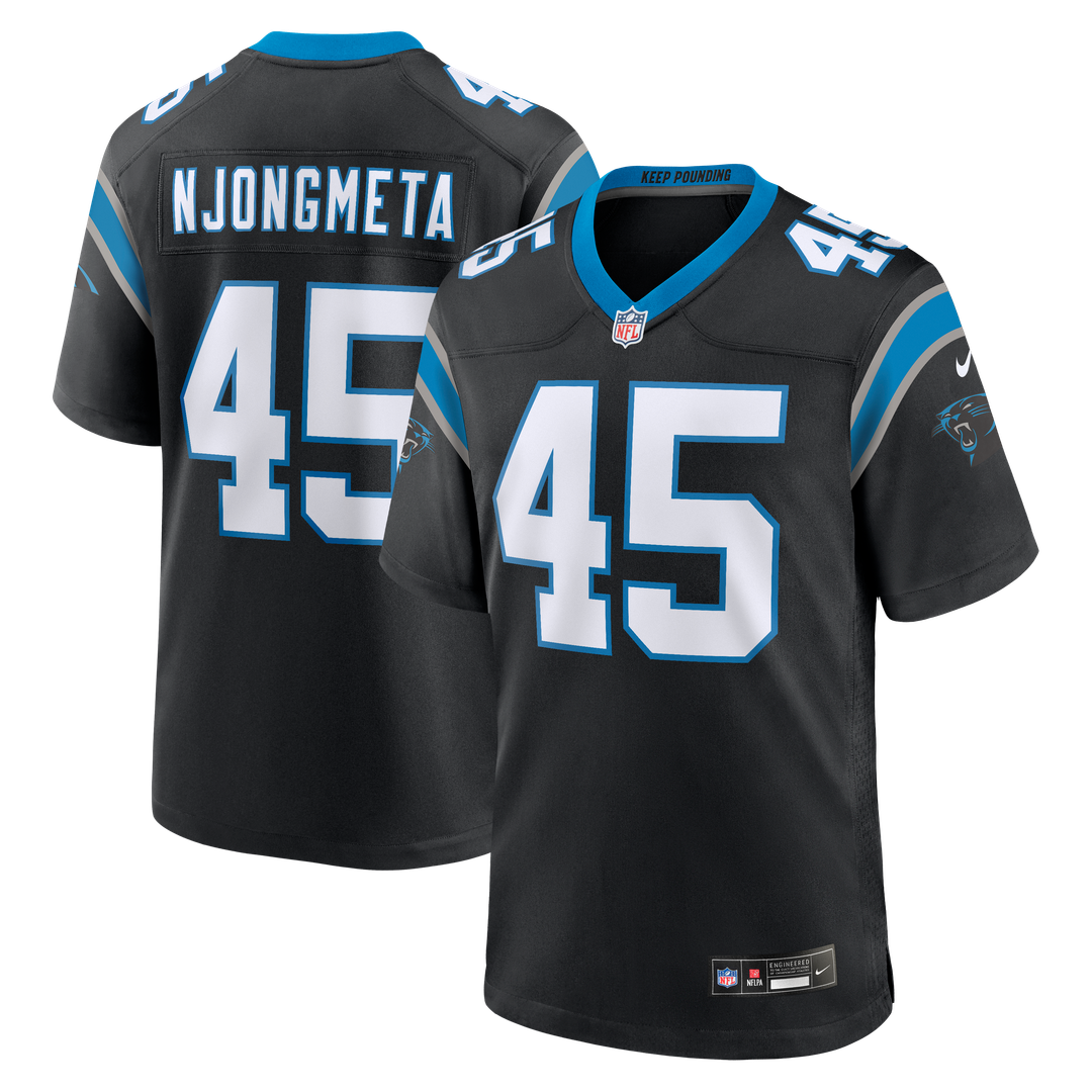 Men's Carolina Panthers Maema Njongmeta Black Game NFL Football Jersey - view 1