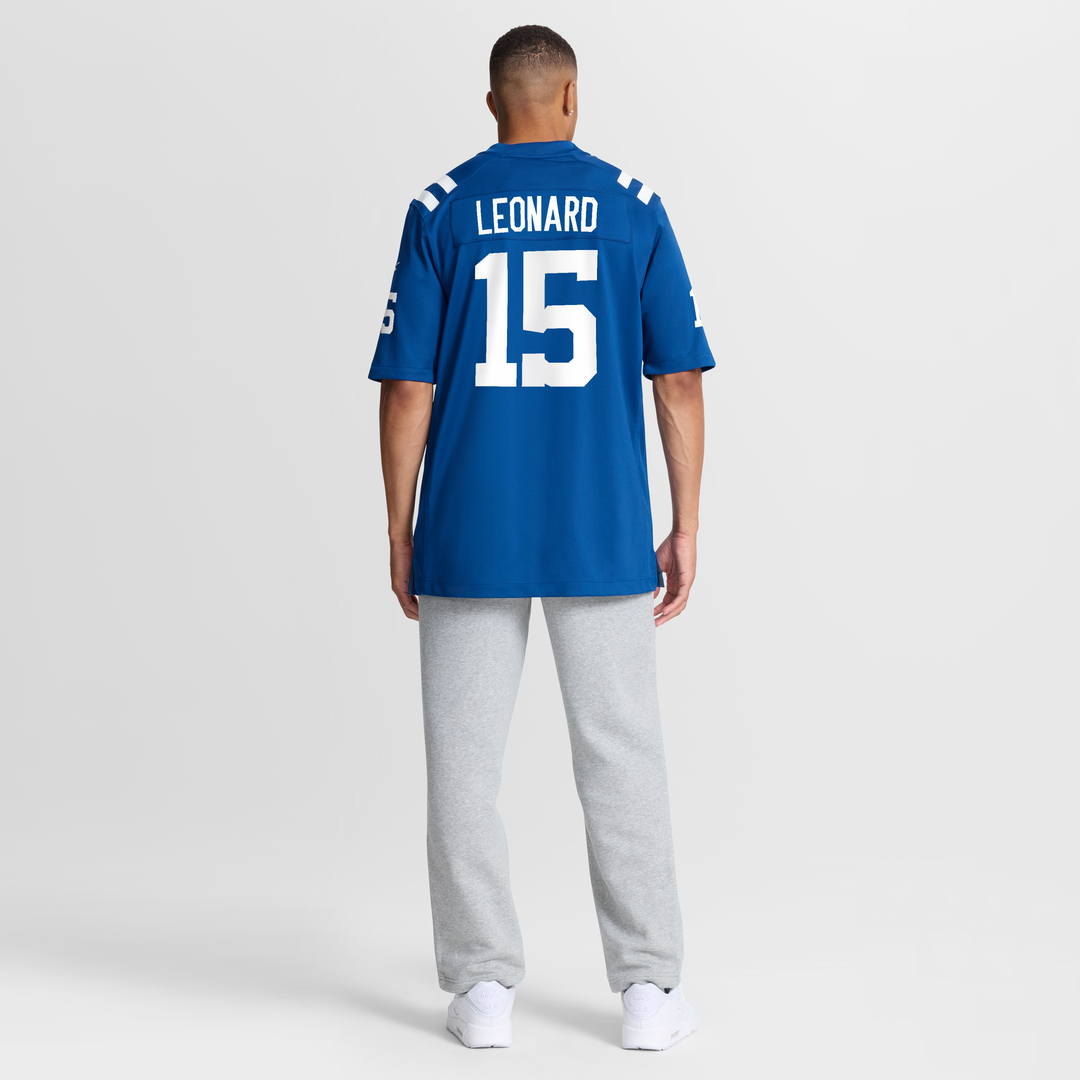 Men's Indianapolis Colts Riley Leonard Royal Team Game NFL Football Jersey - view 8