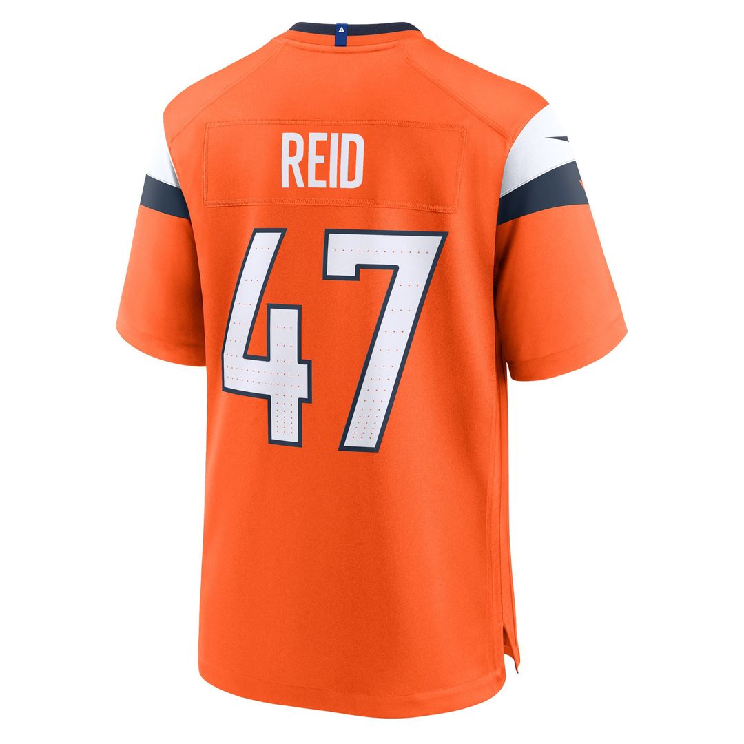 Men's Denver Broncos Karene Reid Orange Team Game NFL Football Jersey - view 3
