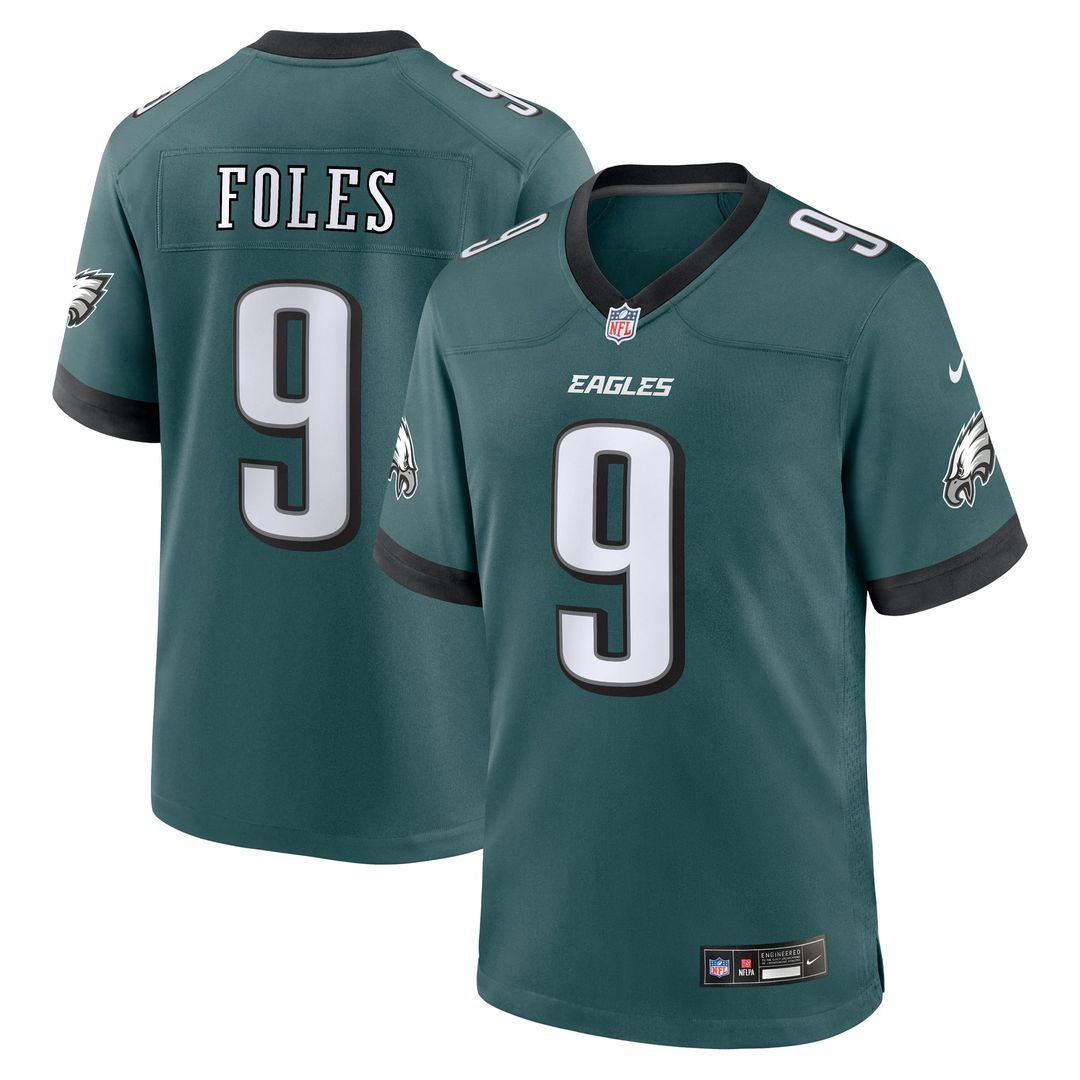 Men's Philadelphia Eagles Nick Foles Midnight Green Team Retired Player Game NFL Football Jersey - view 1