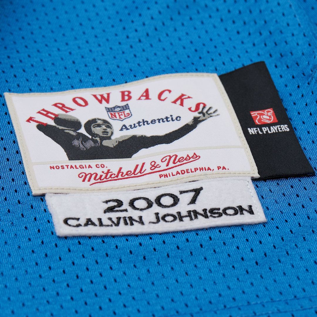Men's Detroit Lions Calvin Johnson Black 2007 Throwback NFL Football Jersey - view 23