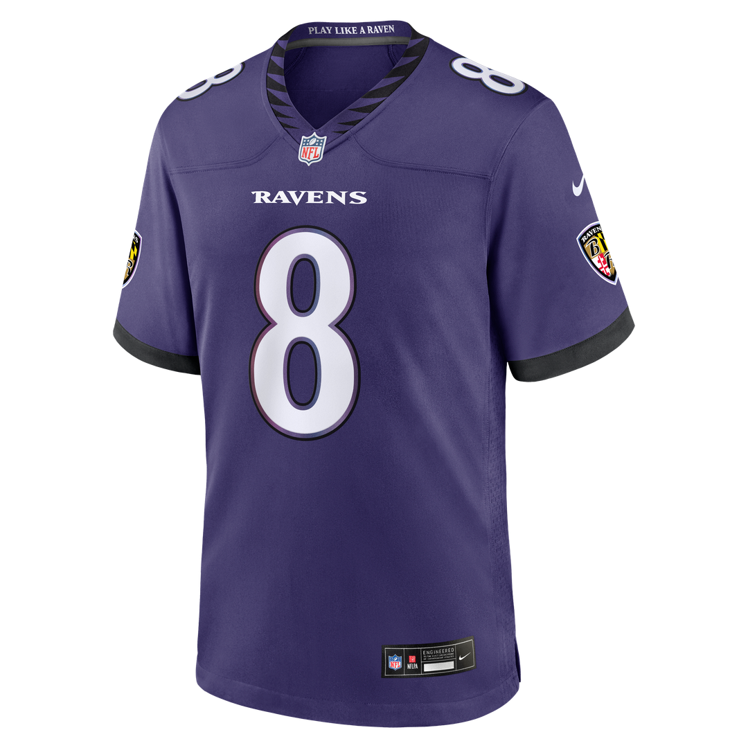 Men's Baltimore Ravens Lamar Jackson Purple Team Game NFL Football Jersey - view 7