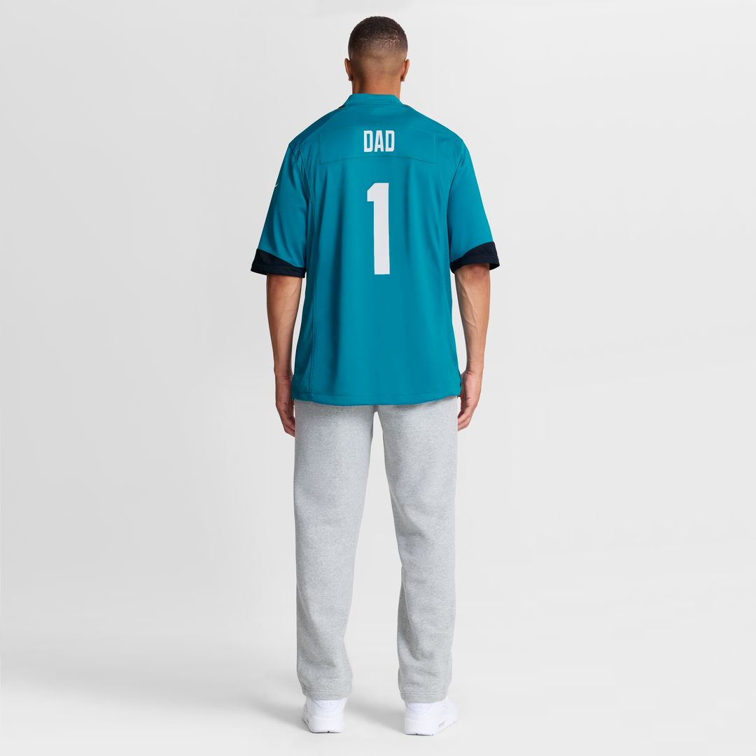Men's Jacksonville Jaguars Number 1 Dad Teal Game NFL Football Jersey - view 8