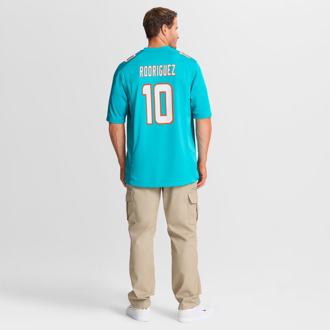 Men's Miami Dolphins Jacob Rodriguez Aqua Game NFL Football Jersey - view 3