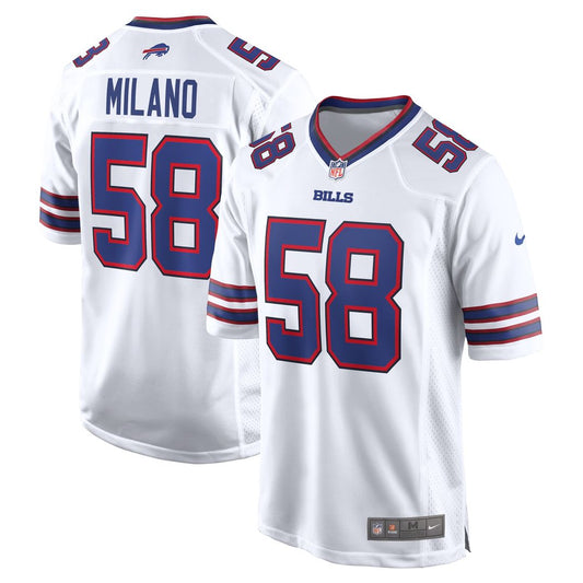 Men's Buffalo Bills Matt Milano White Away Game NFL Football Jersey - view 1