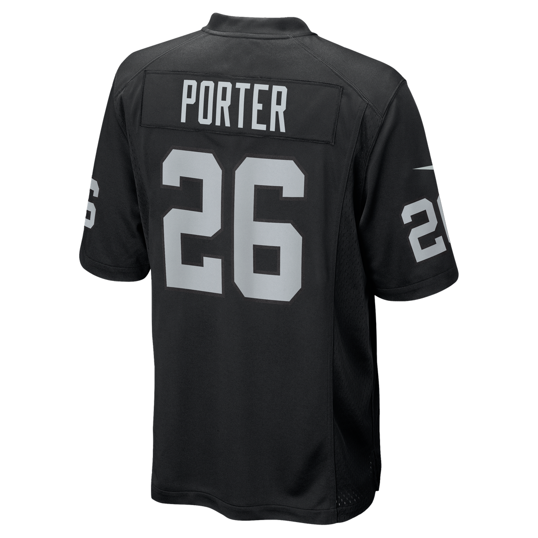 Men's Las Vegas Raiders Darien Porter Black Team Game NFL Football Jersey - view 3