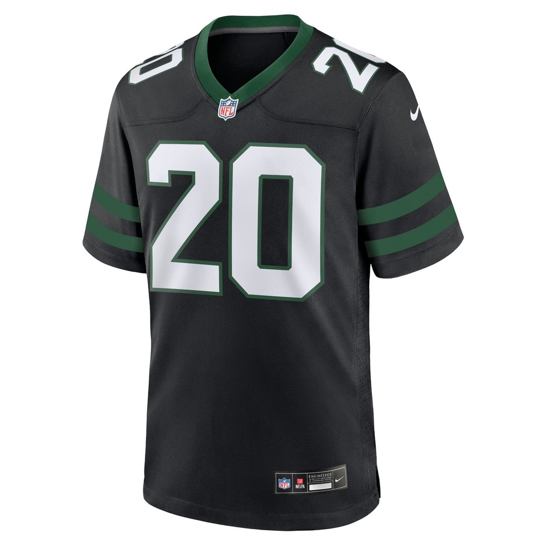 Men's New York Jets Breece Hall Legacy Black Alternate Game NFL Football Jersey - view 2