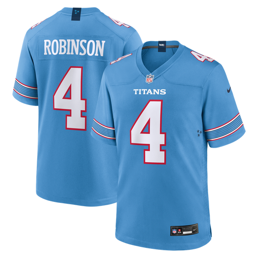Men's Tennessee Titans Wan'Dale Robinson Light Blue Team Game NFL Football Jersey - view 1