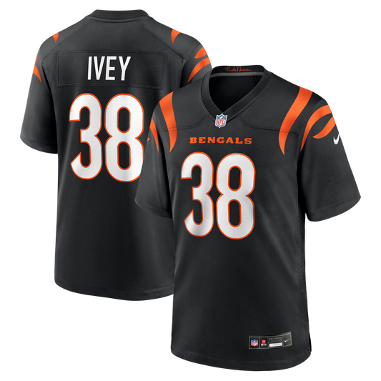 Men's Cincinnati Bengals DJ Ivey Black Team Game NFL Football Jersey - view 1