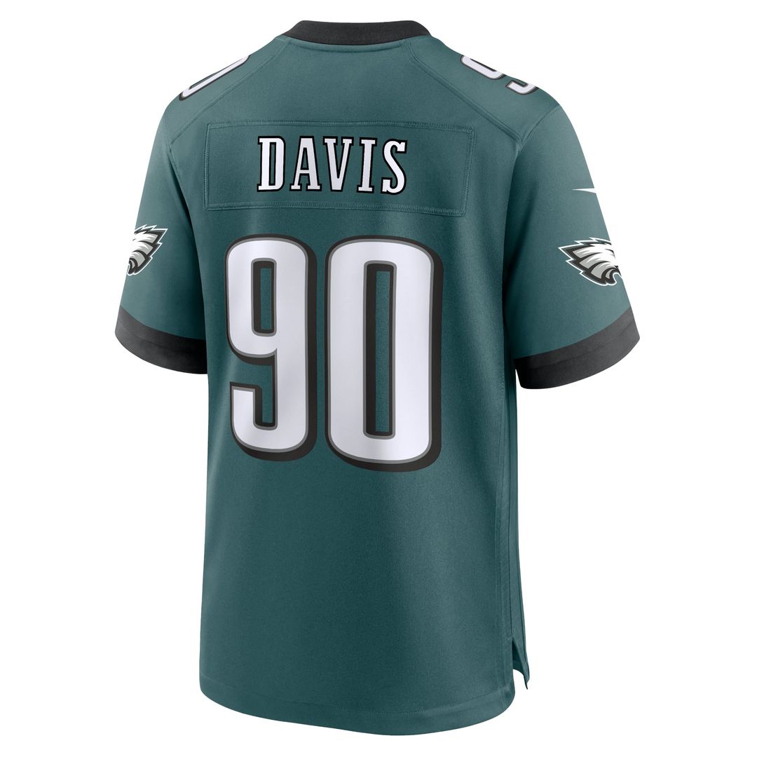 Men's Philadelphia Eagles Jordan Davis Midnight Green Team Game NFL Football Jersey - view 3