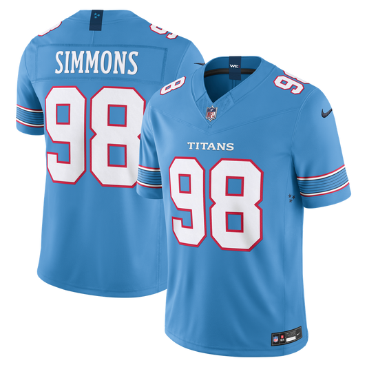 Men's Tennessee Titans Jeffery Simmons Light Blue Team Stitched Limited NFL Football Jersey - view 1