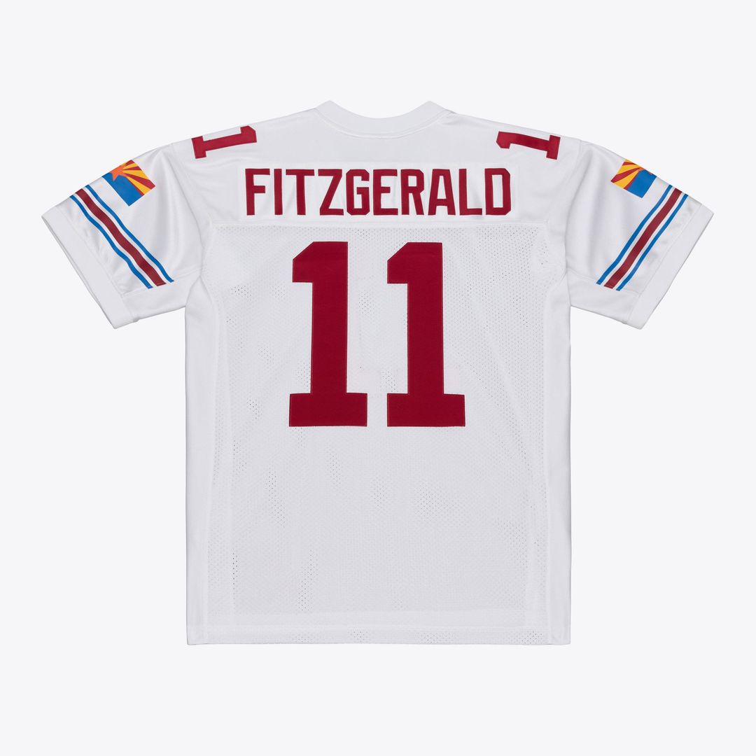 Men's Arizona Cardinals Larry Fitzgerald White 2004 Throwback NFL Football Jersey - view 3