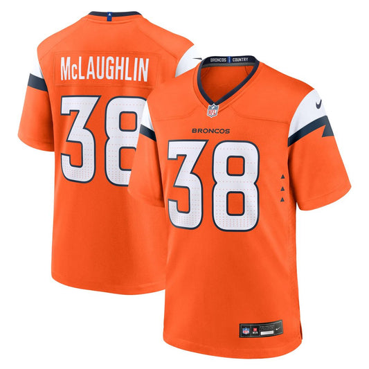 Men's Denver Broncos Jaleel McLaughlin Orange Team Game NFL Football Jersey - view 1