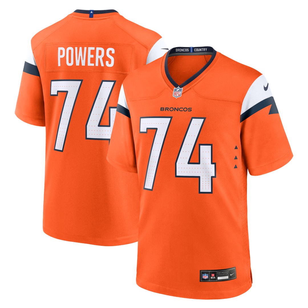 Men's Denver Broncos Ben Powers Orange Team Game NFL Football Jersey - view 1