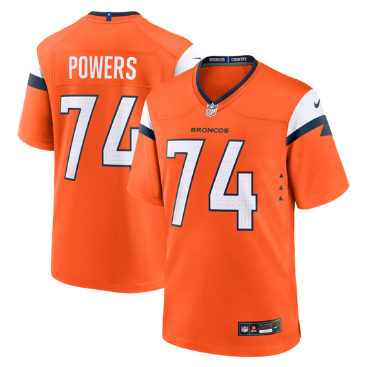 Men's Denver Broncos Ben Powers Orange Team Game NFL Football Jersey - view 1