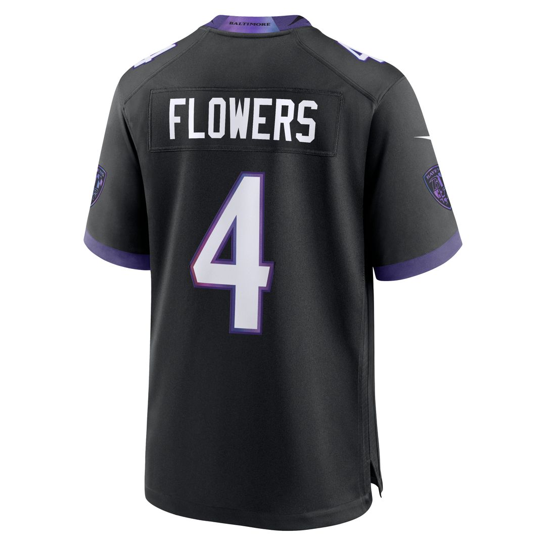 Men's Baltimore Ravens Zay Flowers Purple Alternate Game NFL Football Jersey - view 9