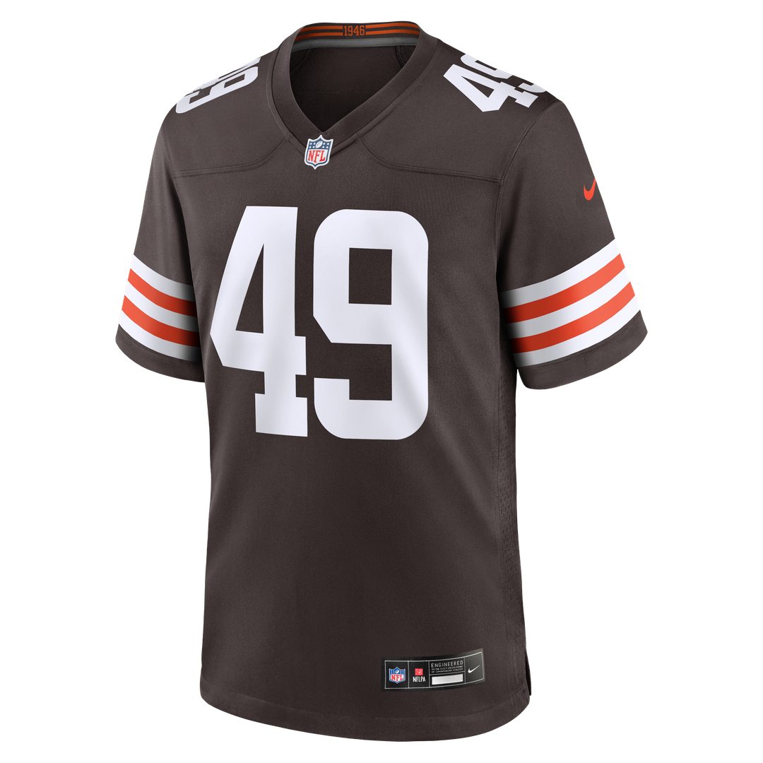 Men's Cleveland Browns Carson Schwesinger Brown 2025 NFL Draft Game Jersey - view 2