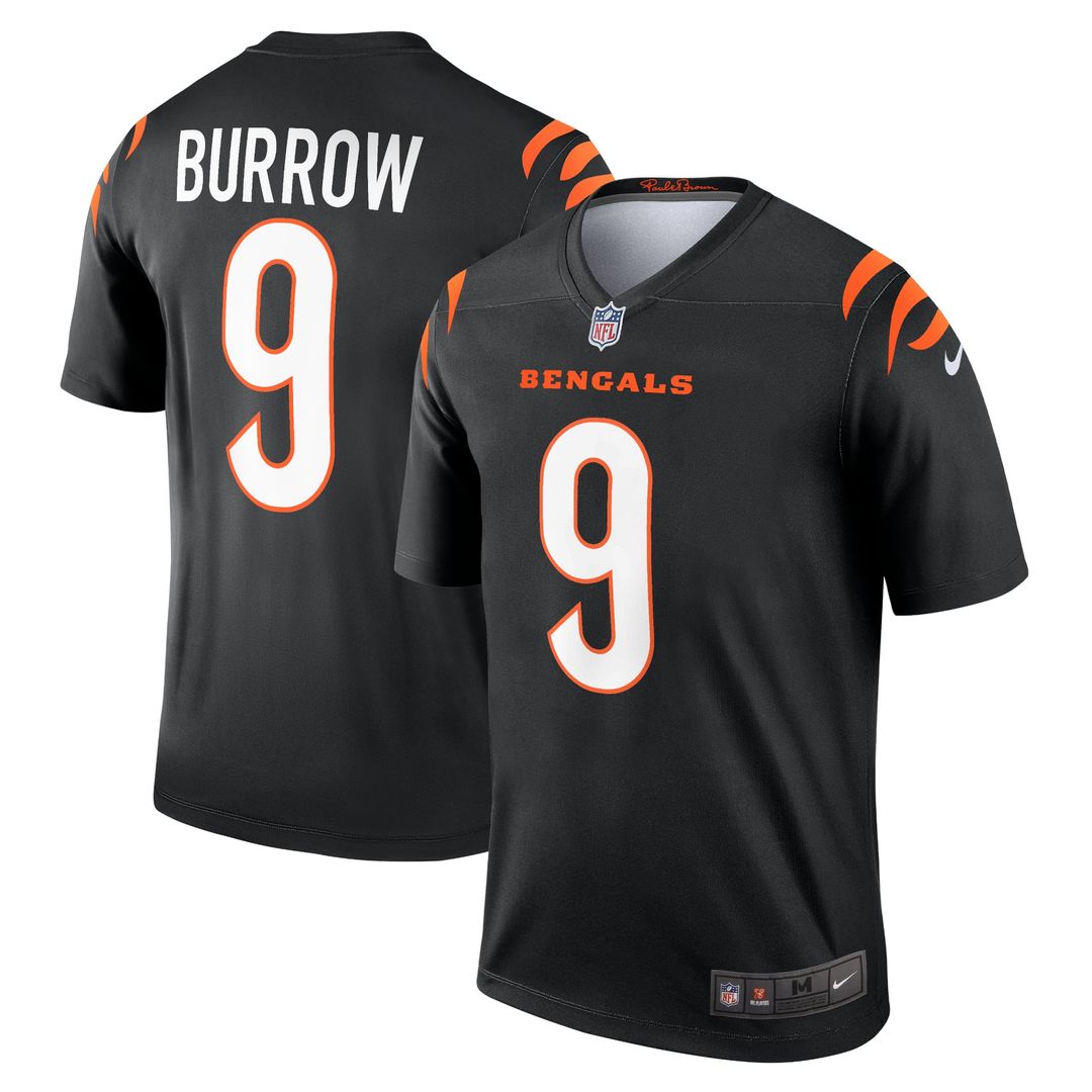 Men's Cincinnati Bengals Joe Burrow Black Legend Player NFL Football Performance Top - view 1