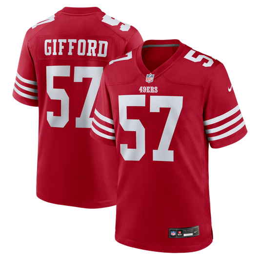 Men's San Francisco 49ers Luke Gifford Scarlet Team Game NFL Football Jersey - view 1
