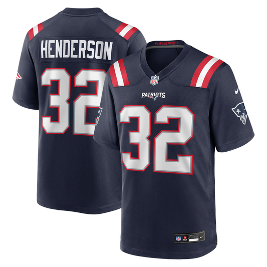 Men's New England Patriots TreVeyon Henderson Navy 2025 NFL Draft Game Jersey - view 1