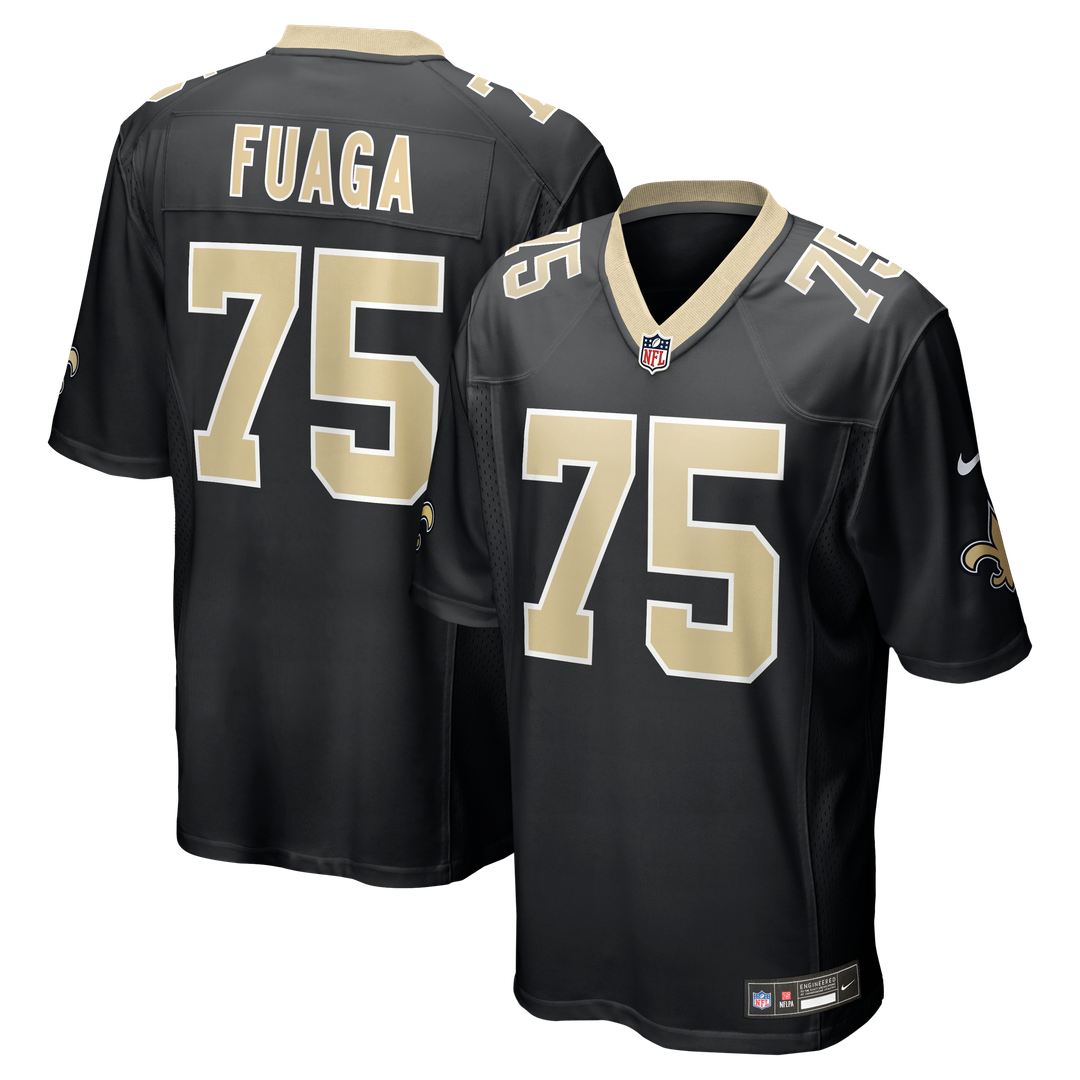 Men's New Orleans Saints Taliese Fuaga Black Game NFL Football Jersey - view 1