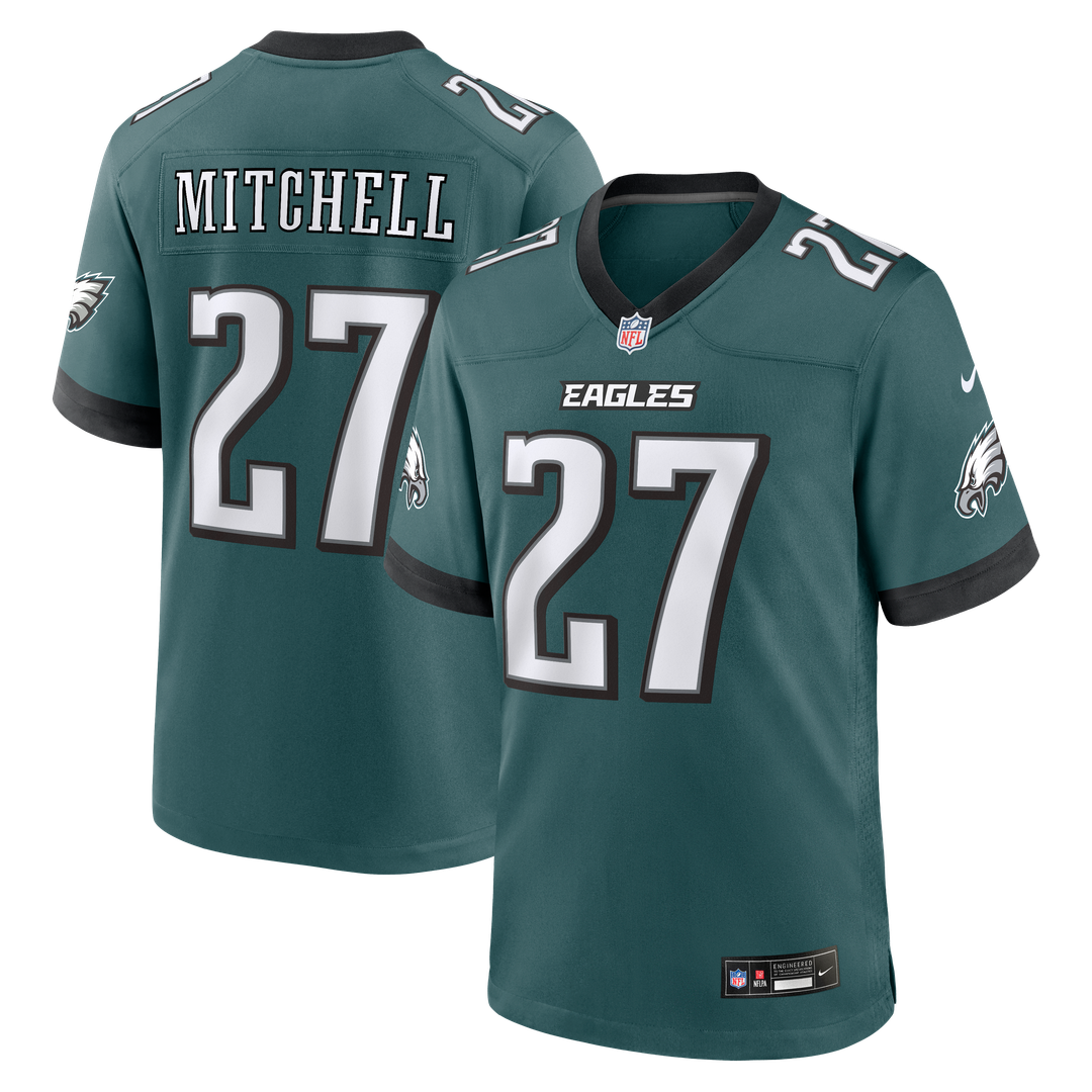 Men's Philadelphia Eagles Quinyon Mitchell Midnight Green Team Game NFL Football Jersey - view 1