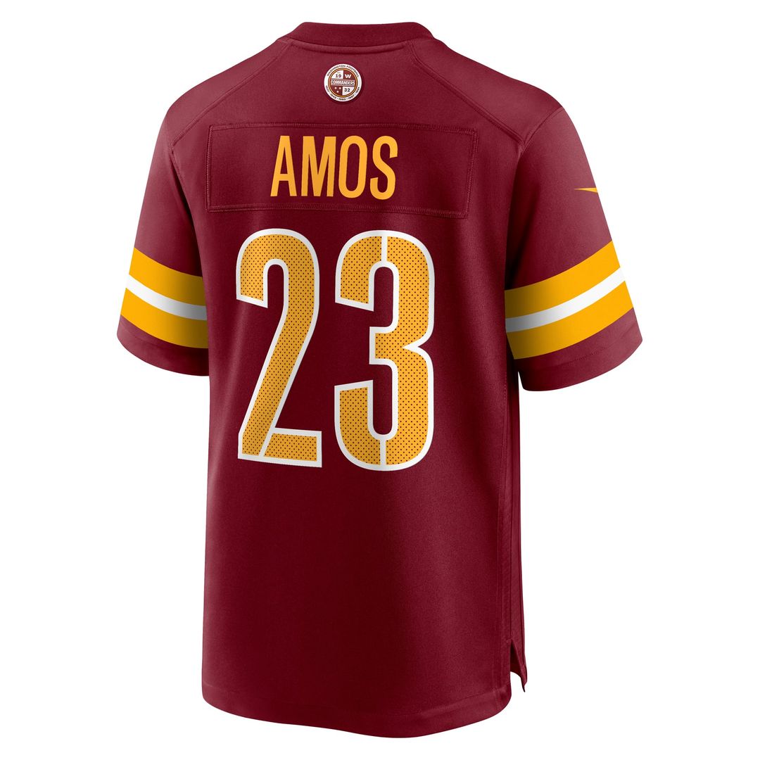 Men's Washington Commanders Trey Amos Burgundy Team Game NFL Football Jersey - view 3