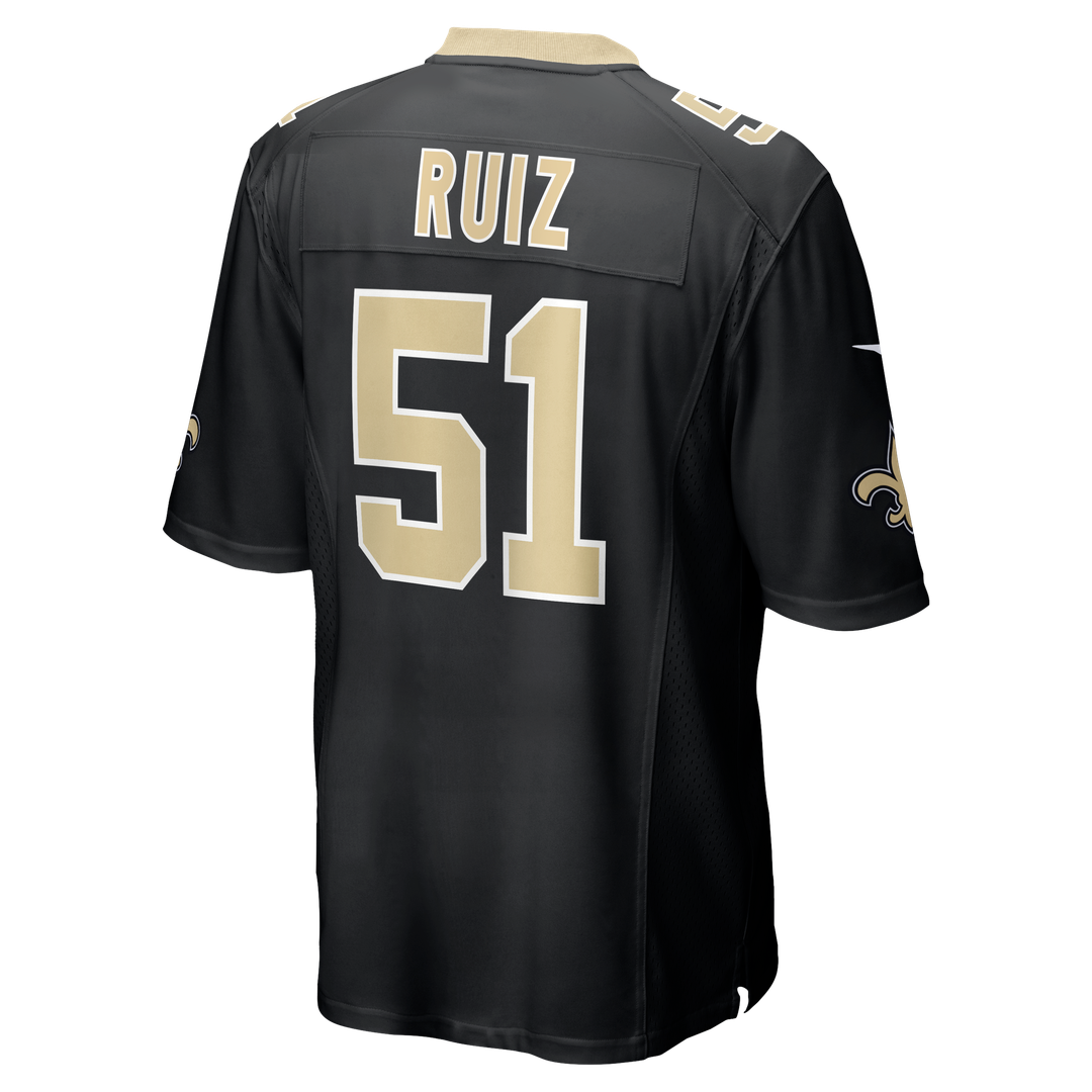 Men's New Orleans Saints Cesar Ruiz Black Game NFL Football Jersey - view 3