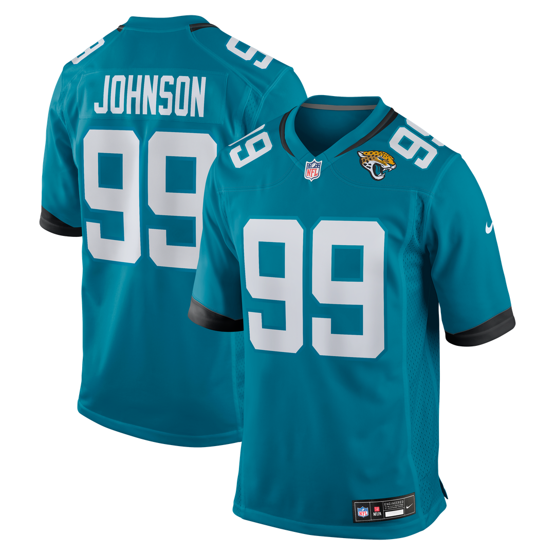 Men's Jacksonville Jaguars Austin Johnson Teal Team Game NFL Football Jersey - view 1