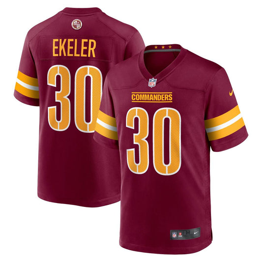 Men's Washington Commanders Austin Ekeler Burgundy Game NFL Football Jersey - view 1