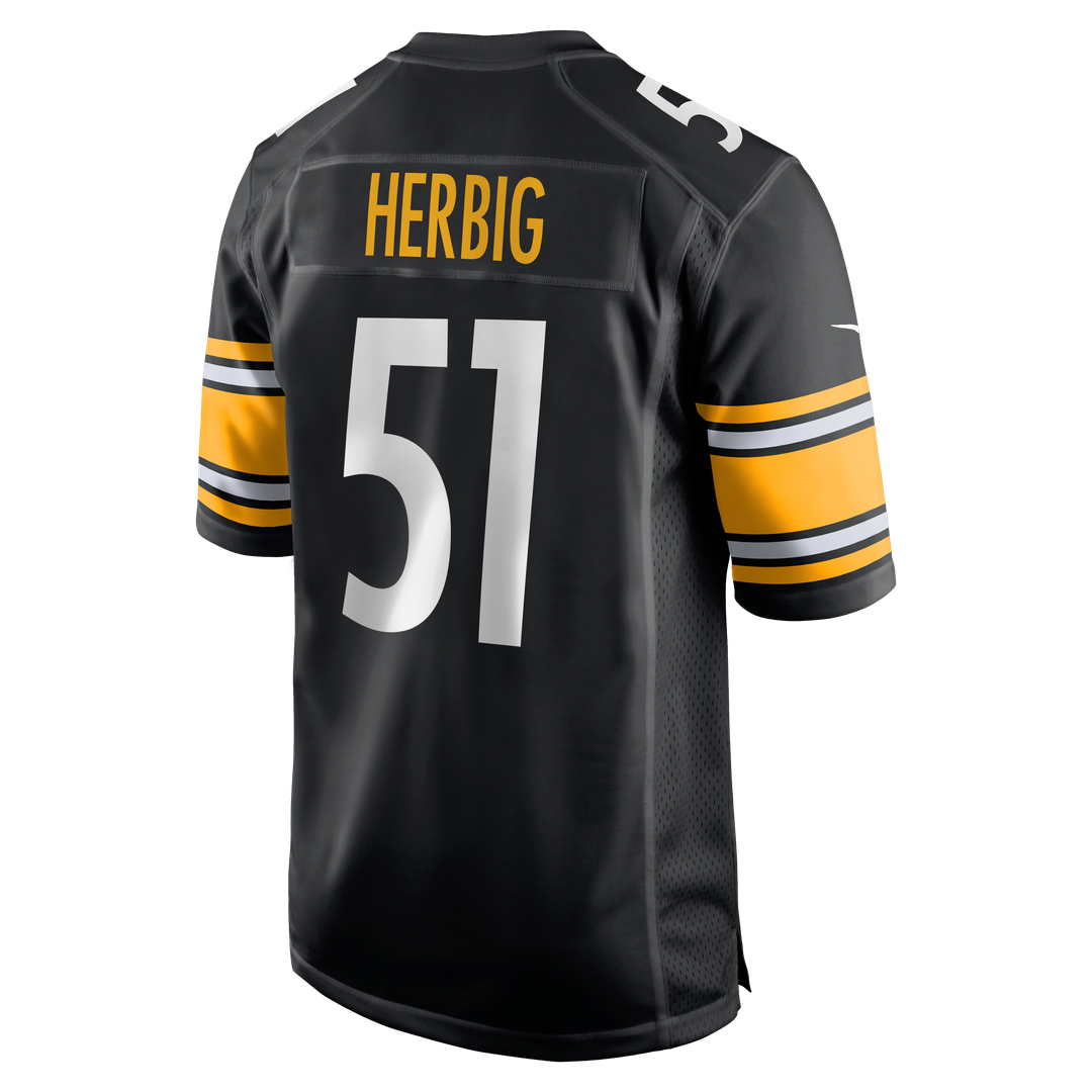 Men's Pittsburgh Steelers Nick Herbig Black Game NFL Football Jersey - view 3