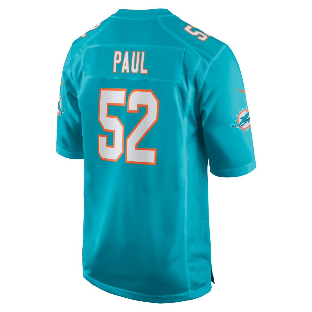 Men's Miami Dolphins Patrick Paul Aqua Game NFL Football Jersey - view 3