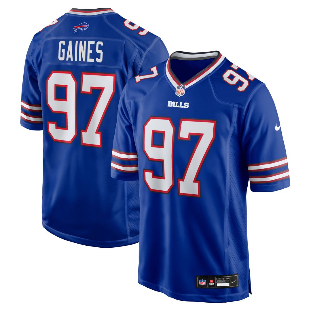 Men's Buffalo Bills Greg Gaines Royal Team Game NFL Football Jersey - view 1