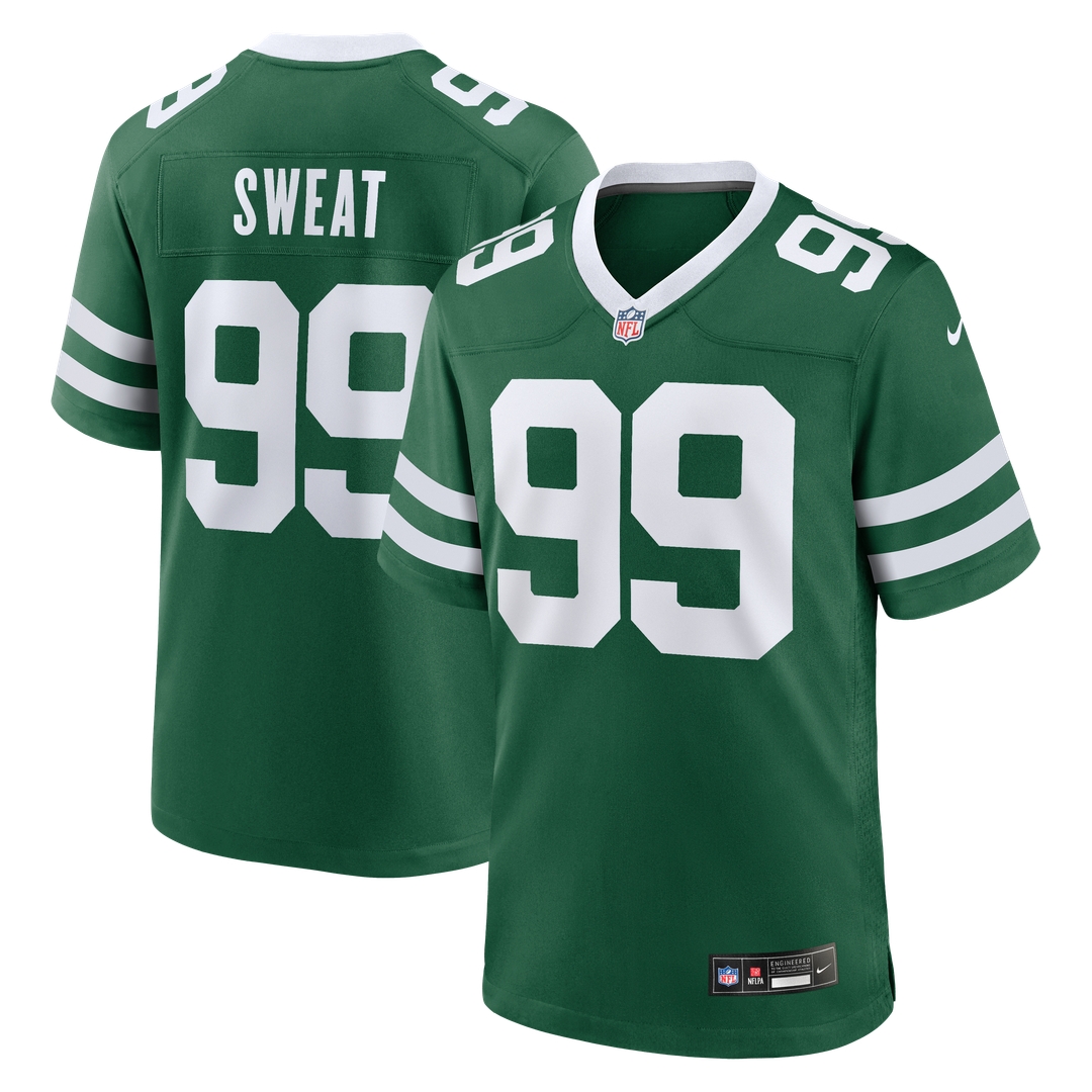 Men's New York Jets T'Vondre Sweat Legacy Green Team Game NFL Football Jersey - view 1