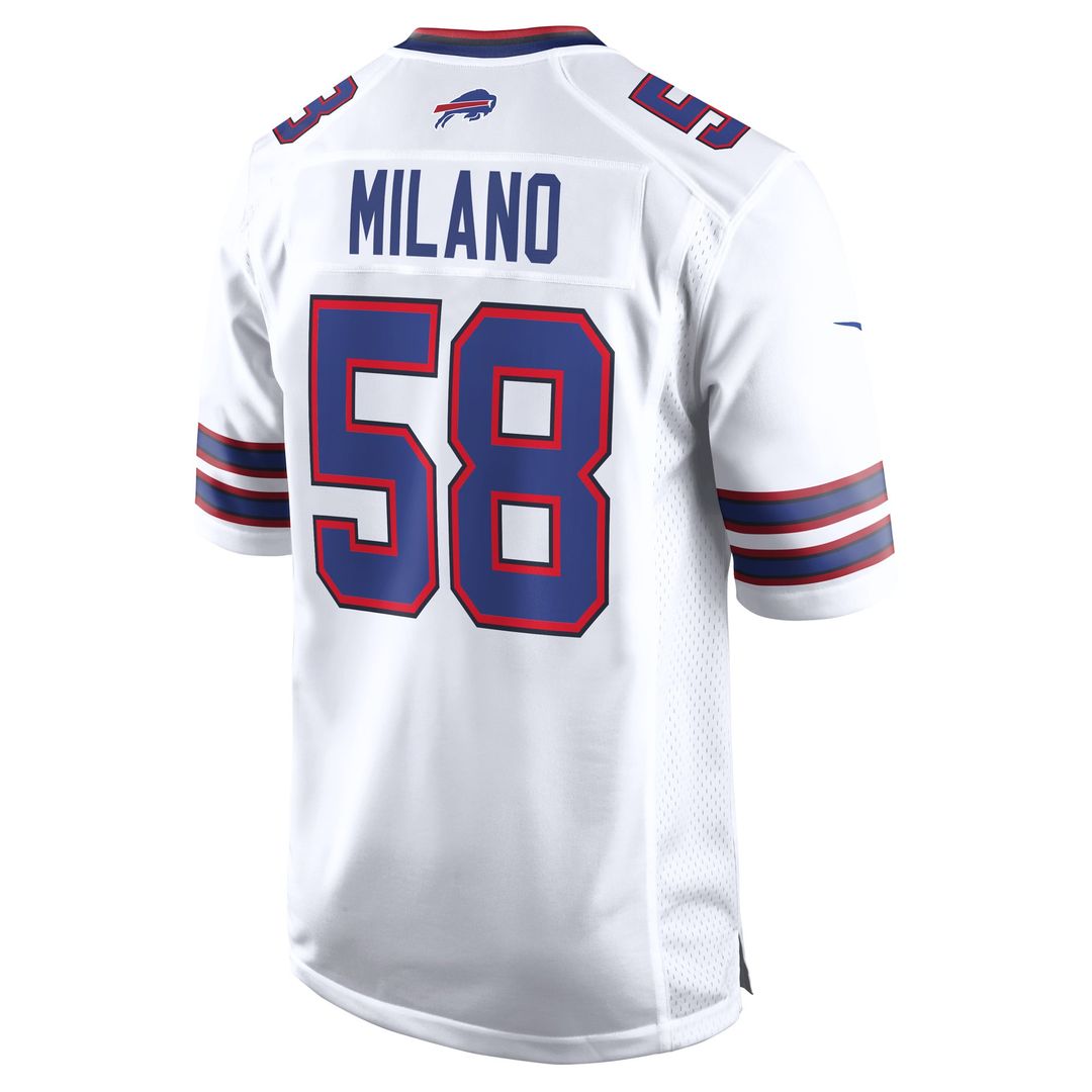 Men's Buffalo Bills Matt Milano White Away Game NFL Football Jersey - view 3