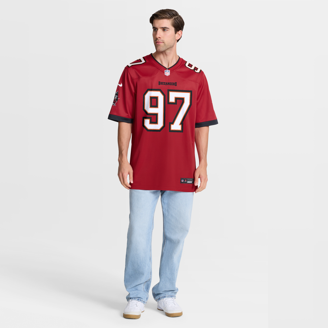 Men's Tampa Bay Buccaneers Al-Quadin Muhammad Red Team Game NFL Football Jersey - view 2