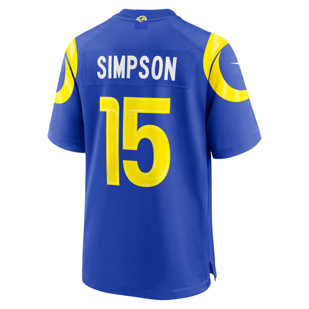 Men's Los Angeles Rams Ty Simpson Royal Team Game NFL Football Jersey - view 3