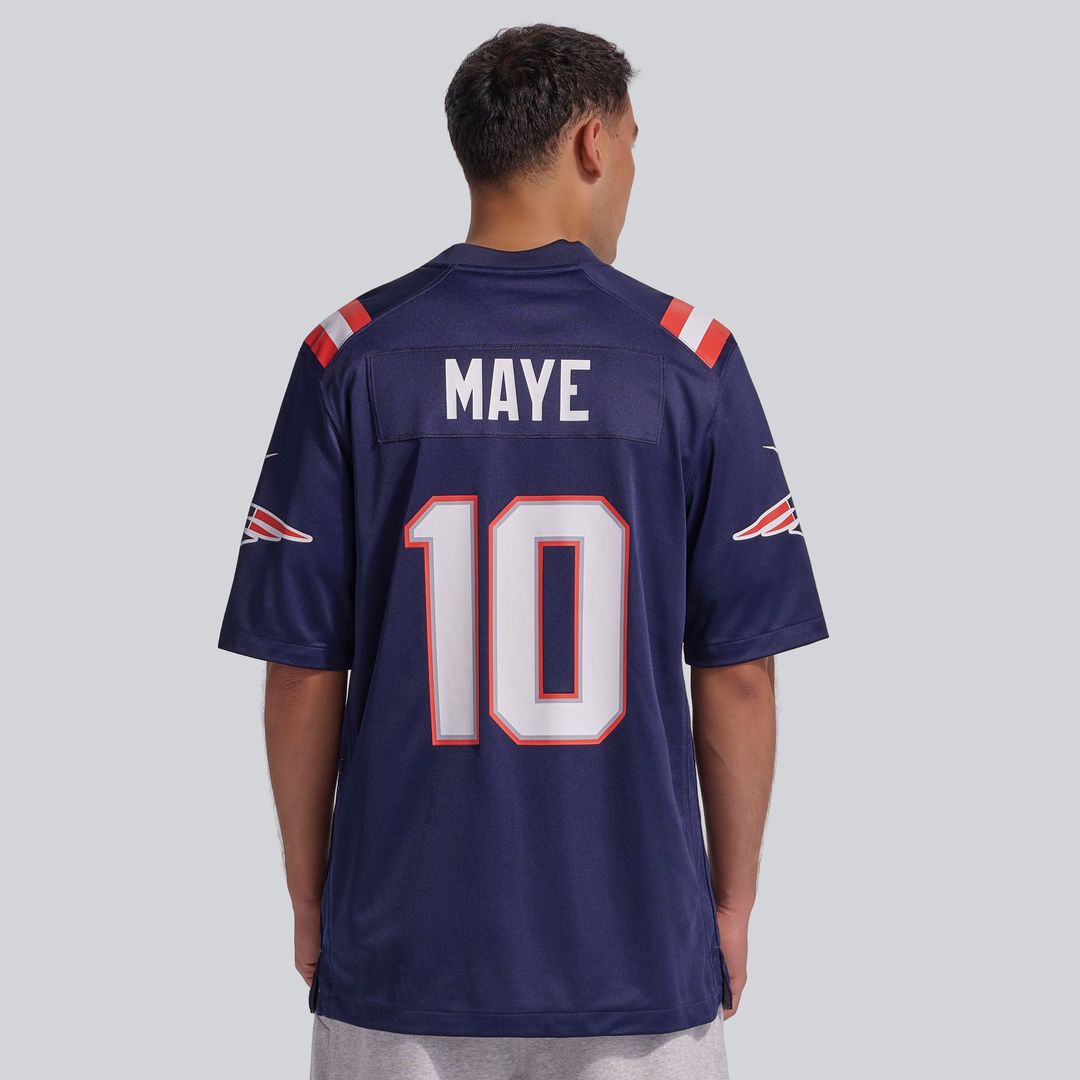 Men's New England Patriots Drake Maye Navy Player Game NFL Football Jersey - view 4