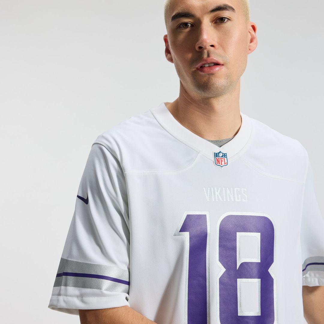 Men's Minnesota Vikings Justin Jefferson White Alternate Game NFL Football Jersey - view 11